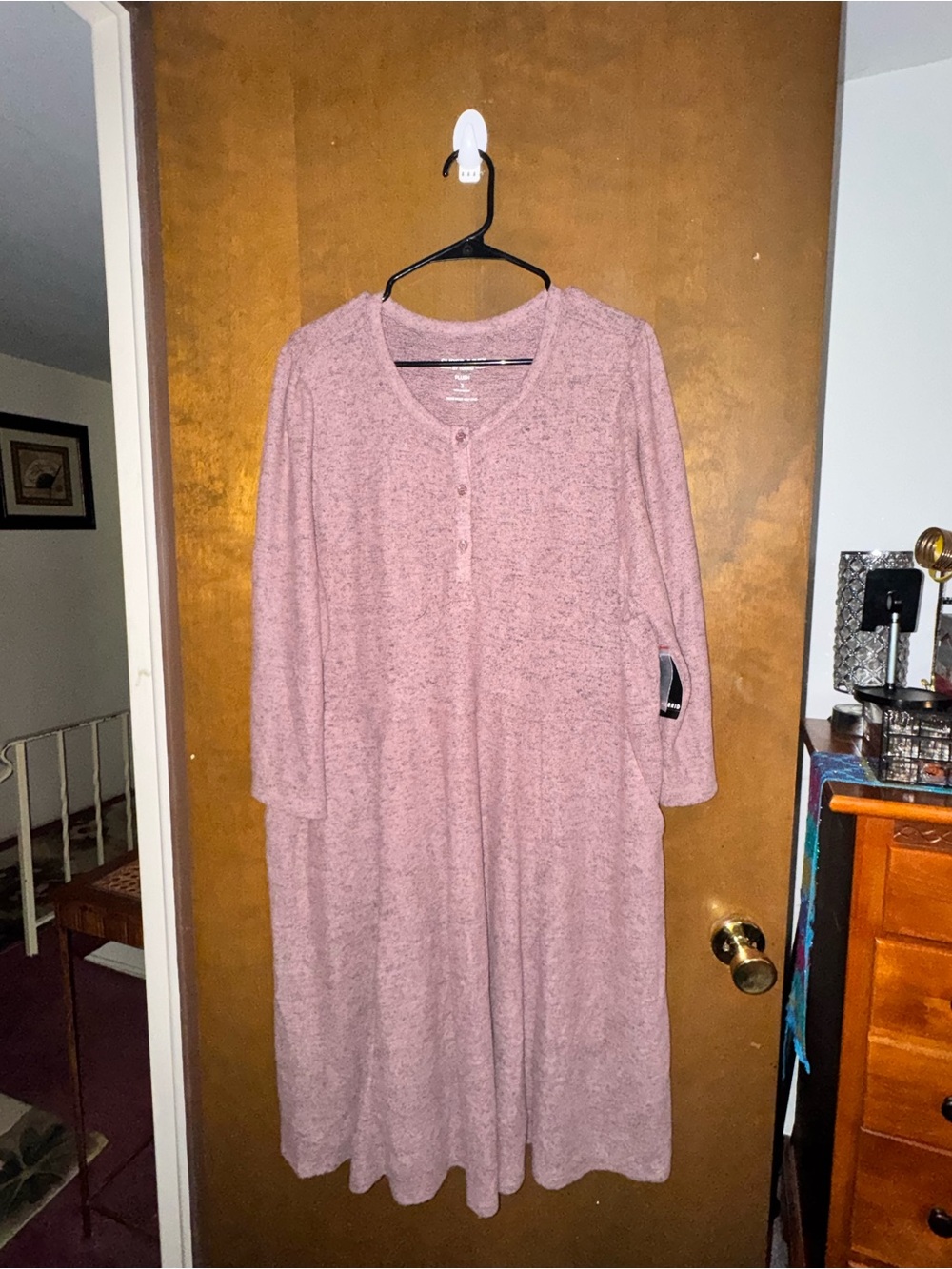 torrid dusty rose long-sleeve maxi nightgown